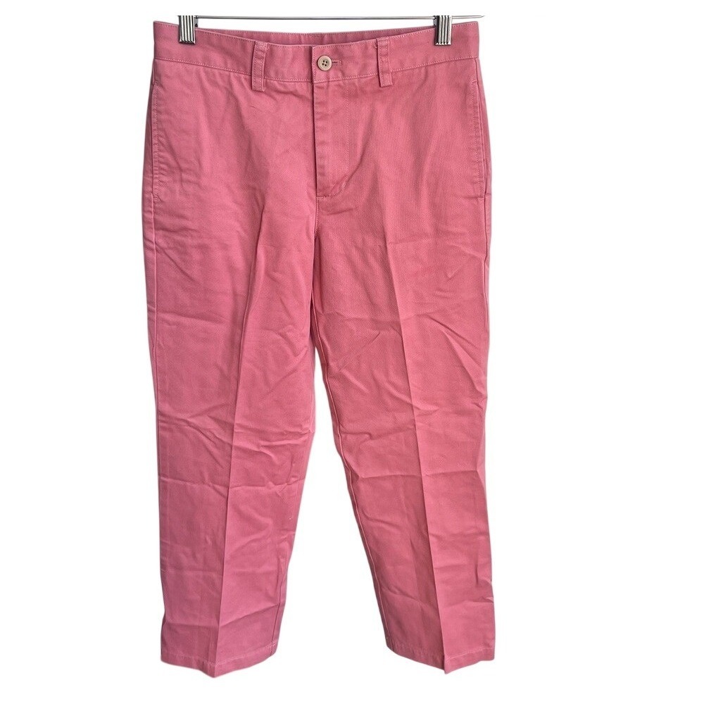 Vtg Vineyard Vines Boy's Chino Pants Pink Youth Size 14 Classic Whale